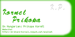 kornel prikopa business card